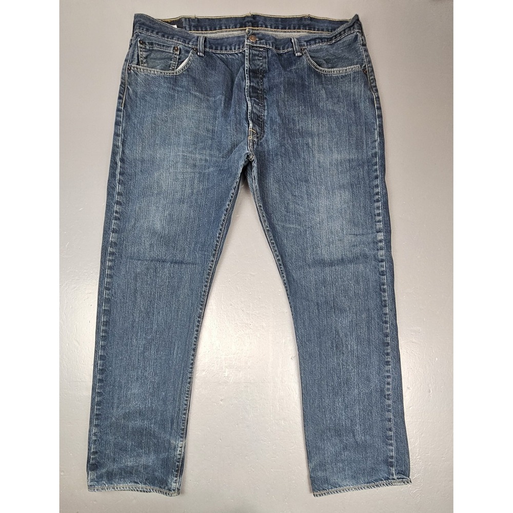 Levis 501‎ Jeans Mens 42x32 Button Fly Medium Wash Y2k Blue Casual Denim